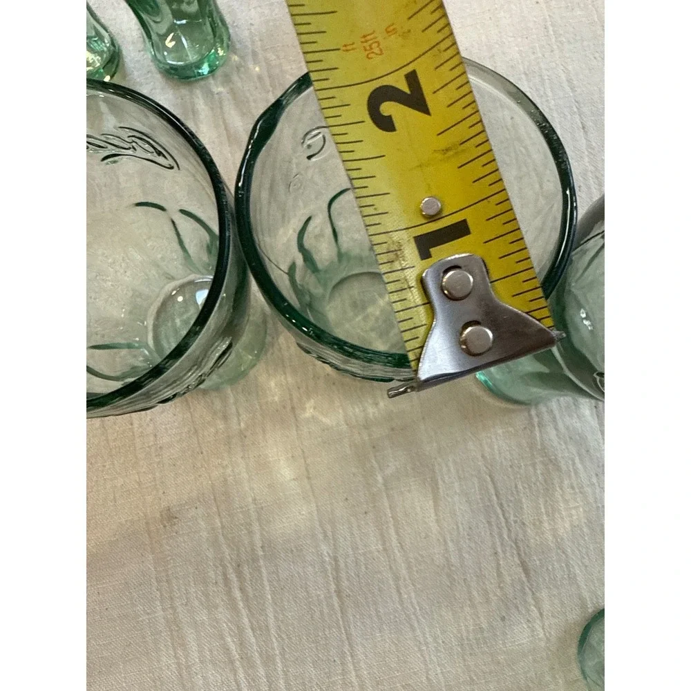 Vintage Coca-Cola Georgia Green Glass Tumblers Set of 9 Mixed Sizes Embossed